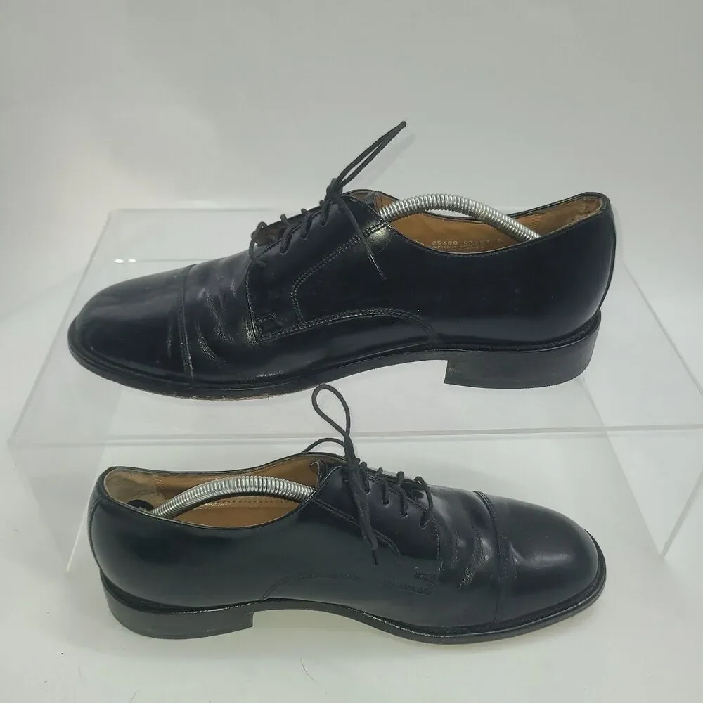 Bostonian Luxe Andover Shoes Mens Sz 12 Black Leather Cap Toe Dress